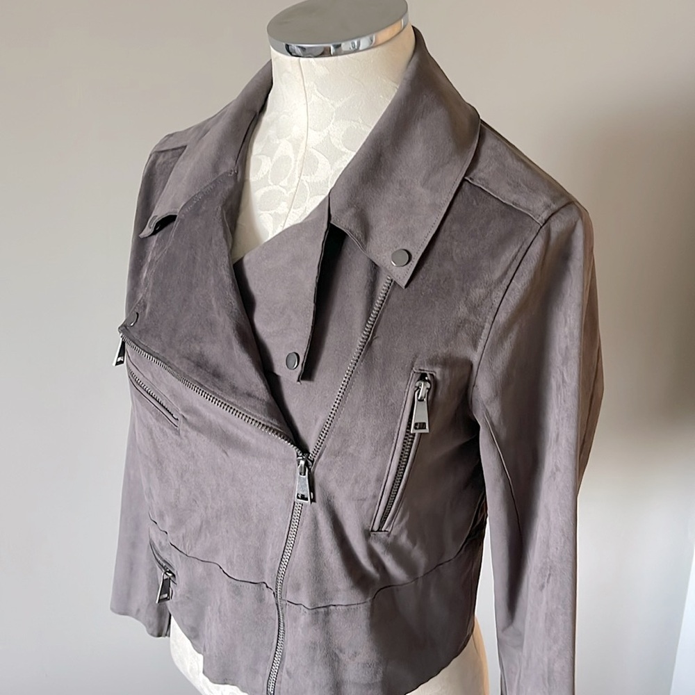 Hutch Faux Suede Leather Moto jacket - Picture 4 of 8